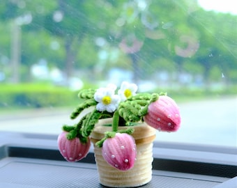 Pipe Cleaner Flowers Potted Plant, Chenille Potted Flower Desk