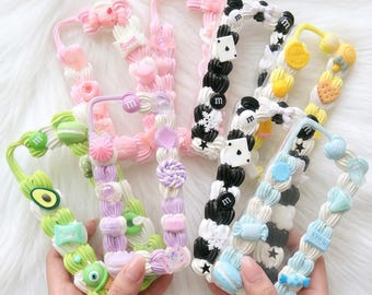 Custom Decoden Phone Case, Pink Black Green Yellow Purple Blue Clear Phone Case, Kawaii Phone Case for iPhone 11/12/13/14/15/16/17, Samsung