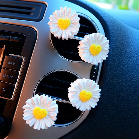 3pcs Cute Daisy Shaped Car Air Vent Clip Air Freshener For Car