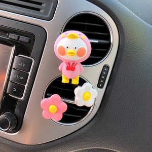 3Pcs Car Vent Clips, Cute Duck & Daisy Car Accessories for Women/Teens, Anime Car Decorations Interior, Kawaii Car Air Freshener