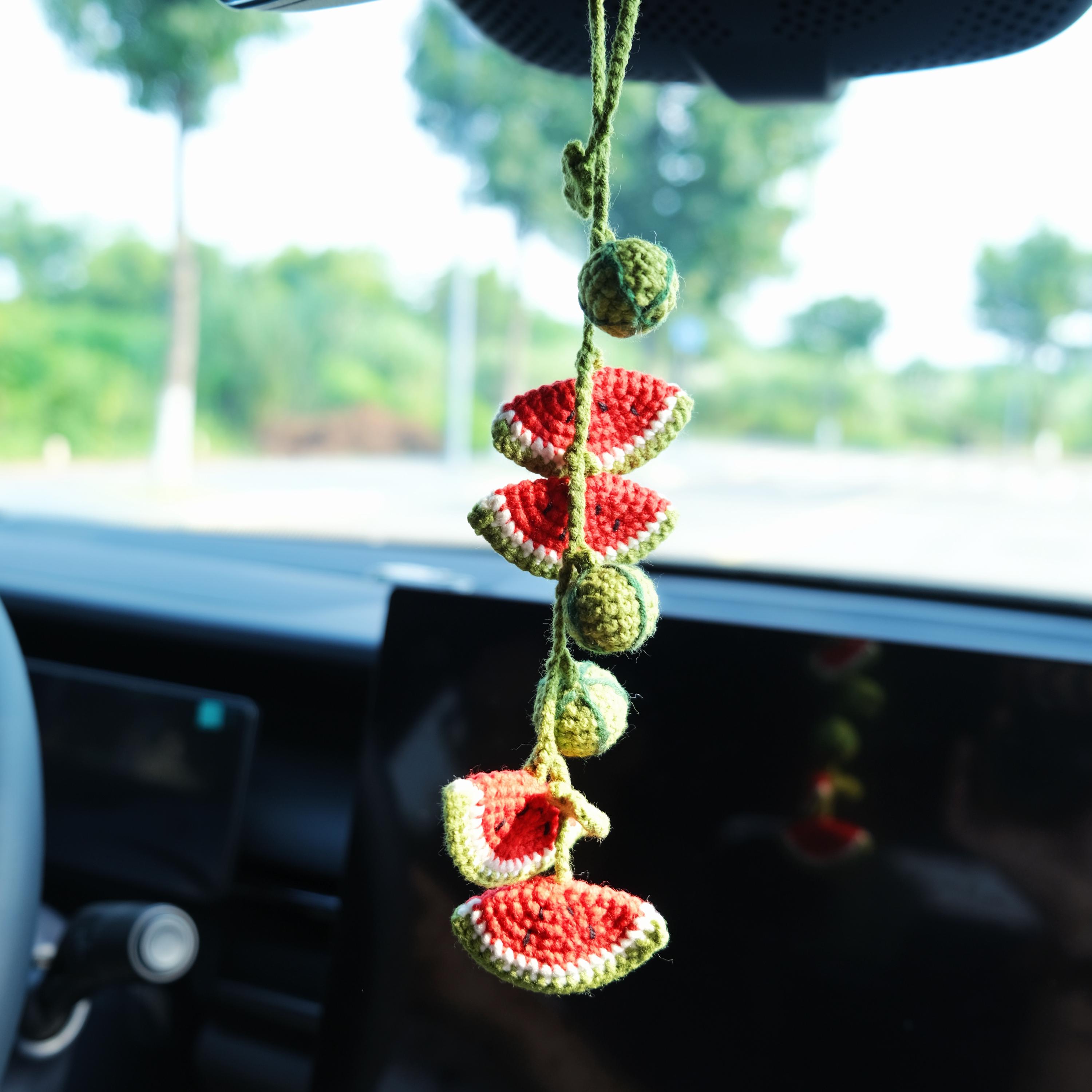 Watermelon Car Mirror Hanging Accessories, Crochet Car Hanger