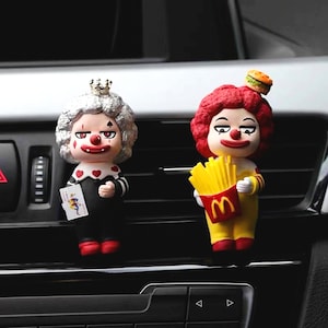 Clown Car Vent Clip Air Freshener, Plaster Car Diffuser, Horror Car Decor, Halloween Gift, Kawaii Car Accessories for Women Men Teens