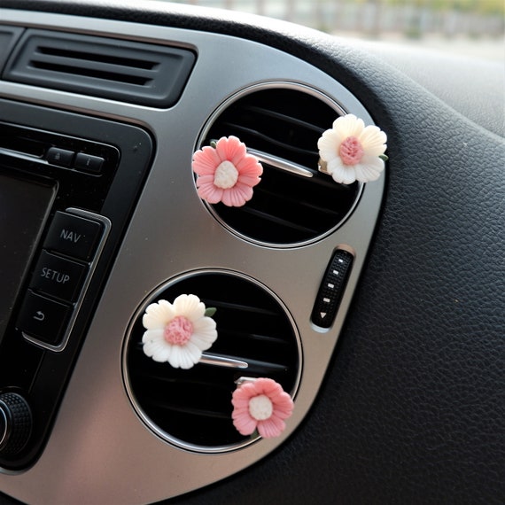 4pcs Cherry Blossom Car Vent Clip Clay Flower Car Accessory -  Hong Kong