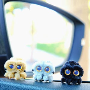 6Pcs Pipe Cleaner Mini Spiders Car Dashboard Accessories, Chenille Rainbow Spiders Car Charms, Anime Cute Car Accessories for Women/Teens