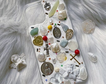 Decoden Phone Case, Mosaic Phone Case with Cross, Crystal/Angel/Tarot 3D Phone Case, Custom Phone Case for iPhone 14/15/16/17 Pro Max Galaxy