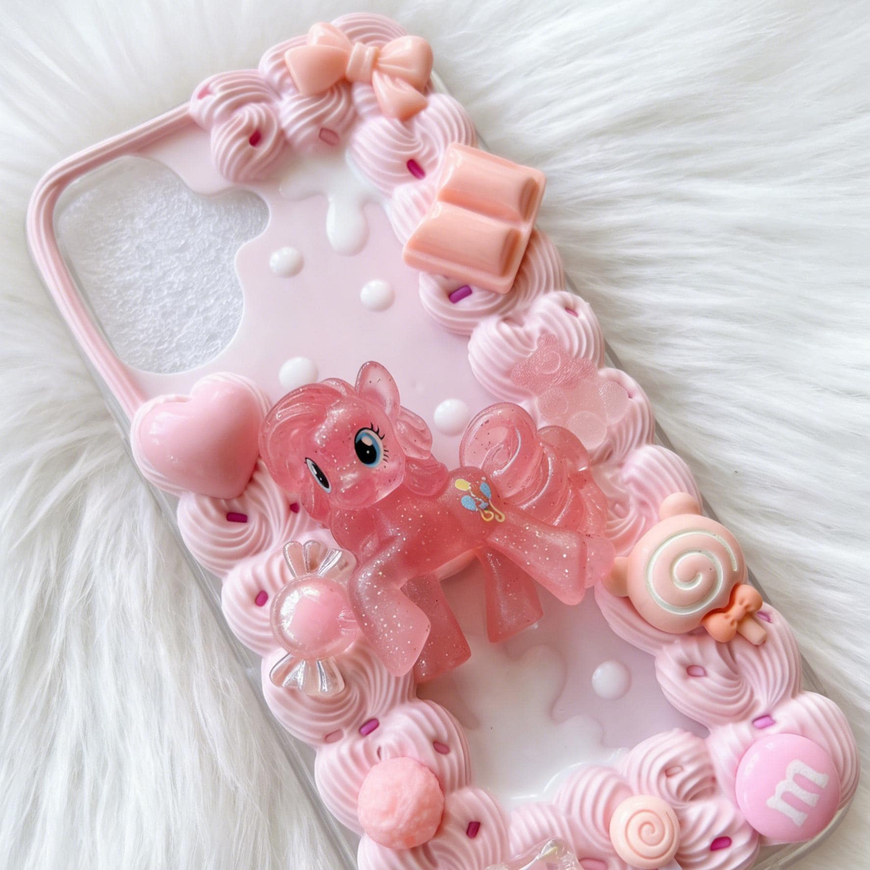 Pinkie Pie Decoden Phone Case, Custom Kawaii Pink 3D Girly Phone
