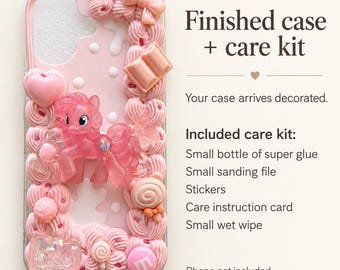 Pinkie Pie Decoden Phone Case, Custom Kawaii Pink 3D Girly Phone