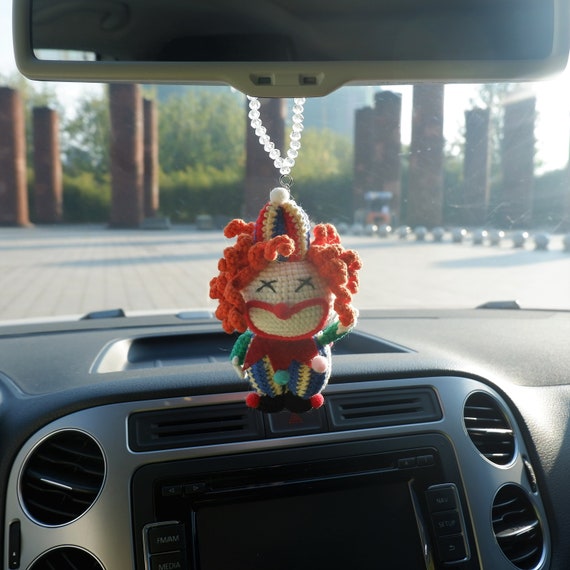 Hanging clown fish for rear view mirror Crochet car accessories