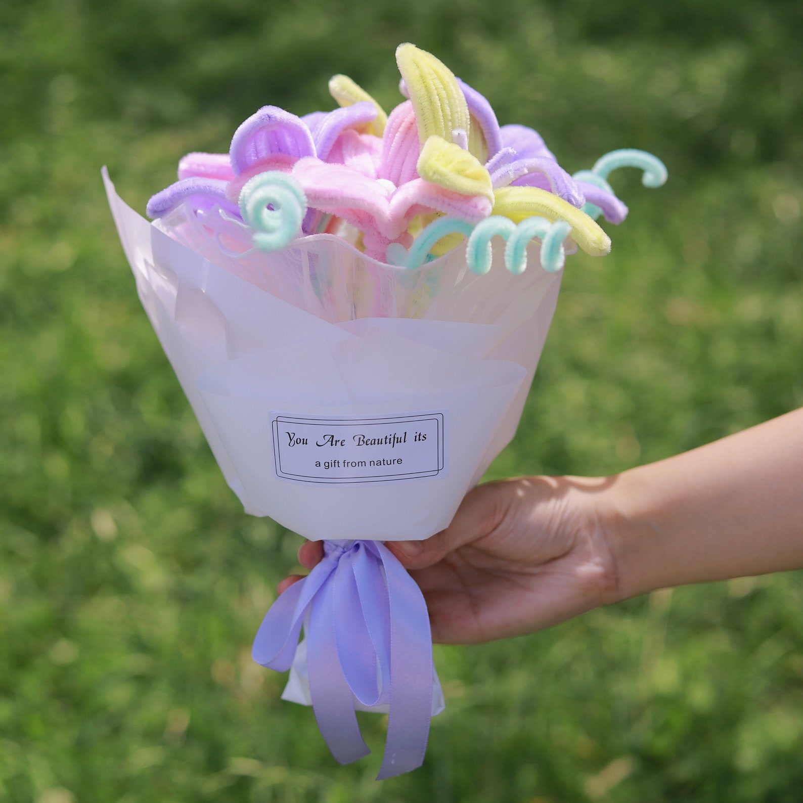 6pcs Lily Bouquet Rainbow Lily Bunch Chenille Stem Etsy