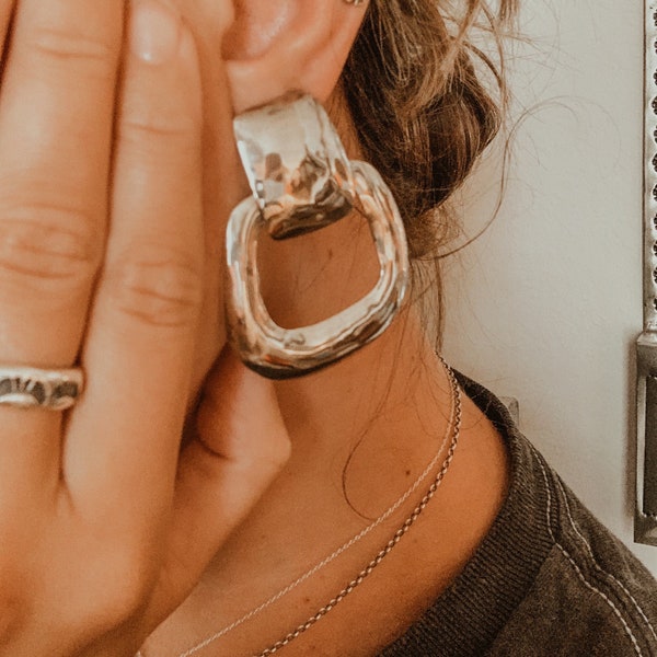 Vintage James Reid Hoop Earrings,Large Hoops,Large Earrings,Mexican Silver,Sterling Silver,JR LTD Jewelry,Earrings,Hoops,Silver