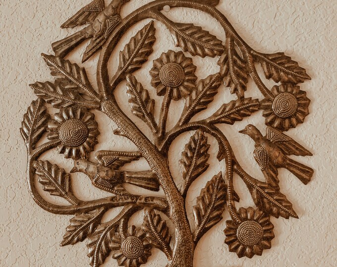 Vintage Tree of Life Metal Wall Hanging,haiti Wall Art,haiti Metal,tin ...