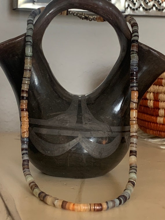 Vintage Heishi Shell Necklace,Jewelry,Choker,Bead… - image 7