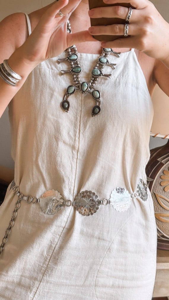 Vintage Concho Style Chain Belt Vintage Concho Chain Belt: Silver, Gold, Copper & Brass  main image 4