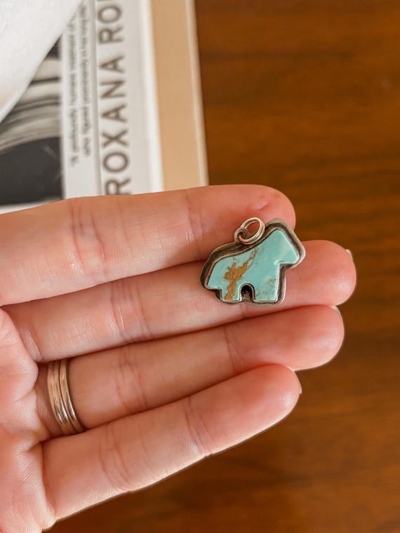 Sterling Silver Turquoise Pendant,Small Turquoise Pendant,Sterling Silver Jewelry,Navajo Pendant,Horse Pendant,Navajo Cadman Jewelry