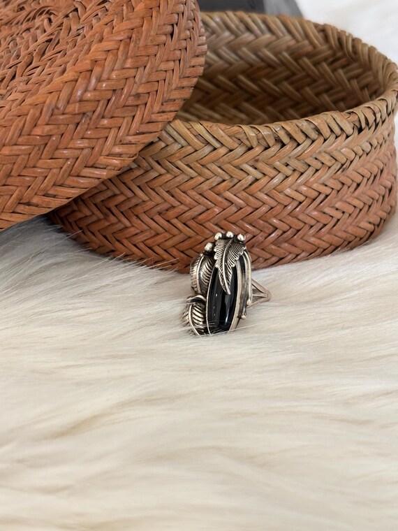 Native American Black Onyx Ring,Statement Ring,Na… - image 6
