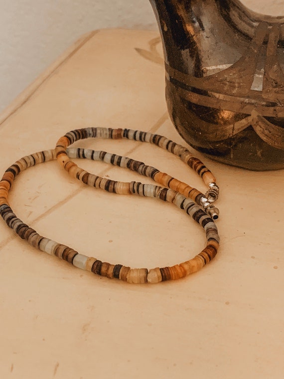 Vintage Heishi Shell Necklace,Jewelry,Choker,Bead… - image 2