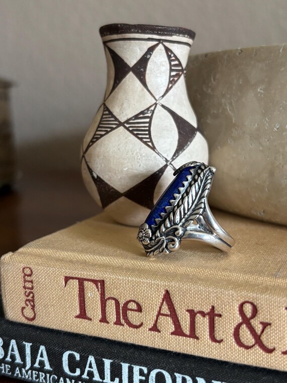 Sterling Silver Lapis Ring,Statement Ring,Southwe… - image 4
