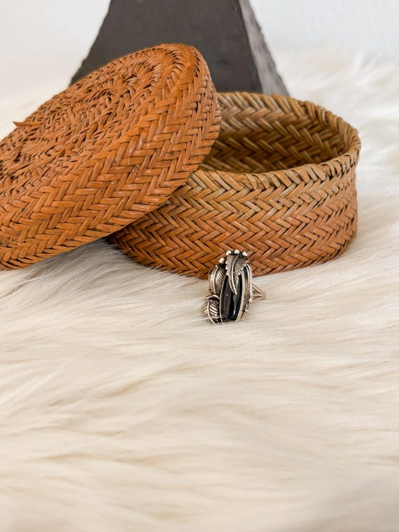 Native American Black Onyx Ring,Statement Ring,Na… - image 2