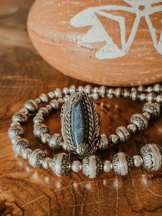 Sterling Silver Lapis Ring,Statement Ring,Southwe… - image 1