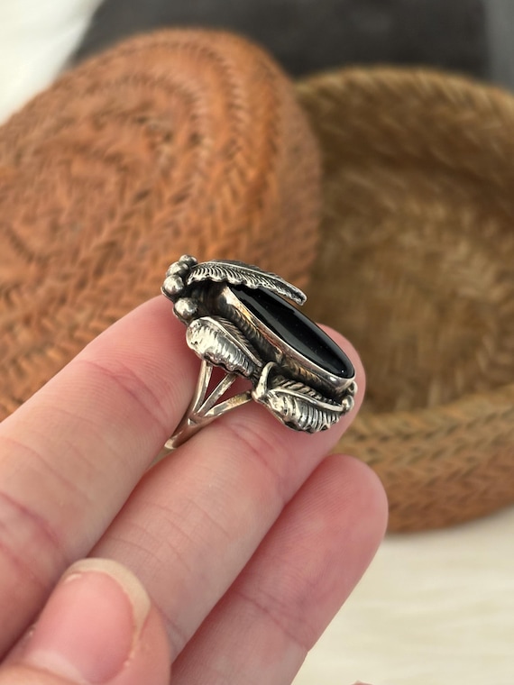 Native American Black Onyx Ring,Statement Ring,Na… - image 10