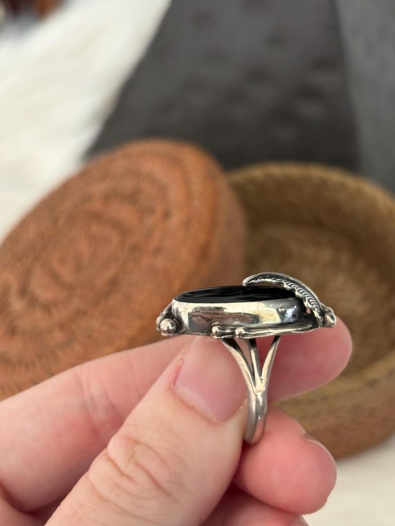 Native American Black Onyx Ring,Statement Ring,Na… - image 5