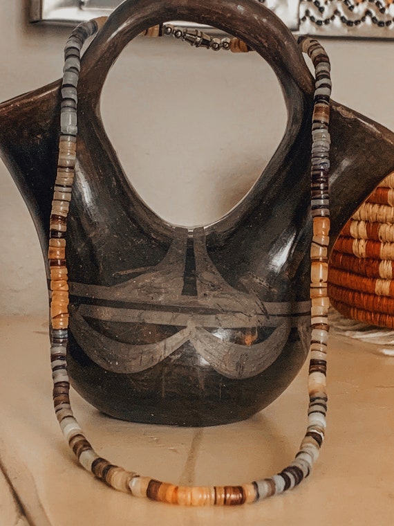 Vintage Heishi Shell Necklace,Jewelry,Choker,Bead… - image 1