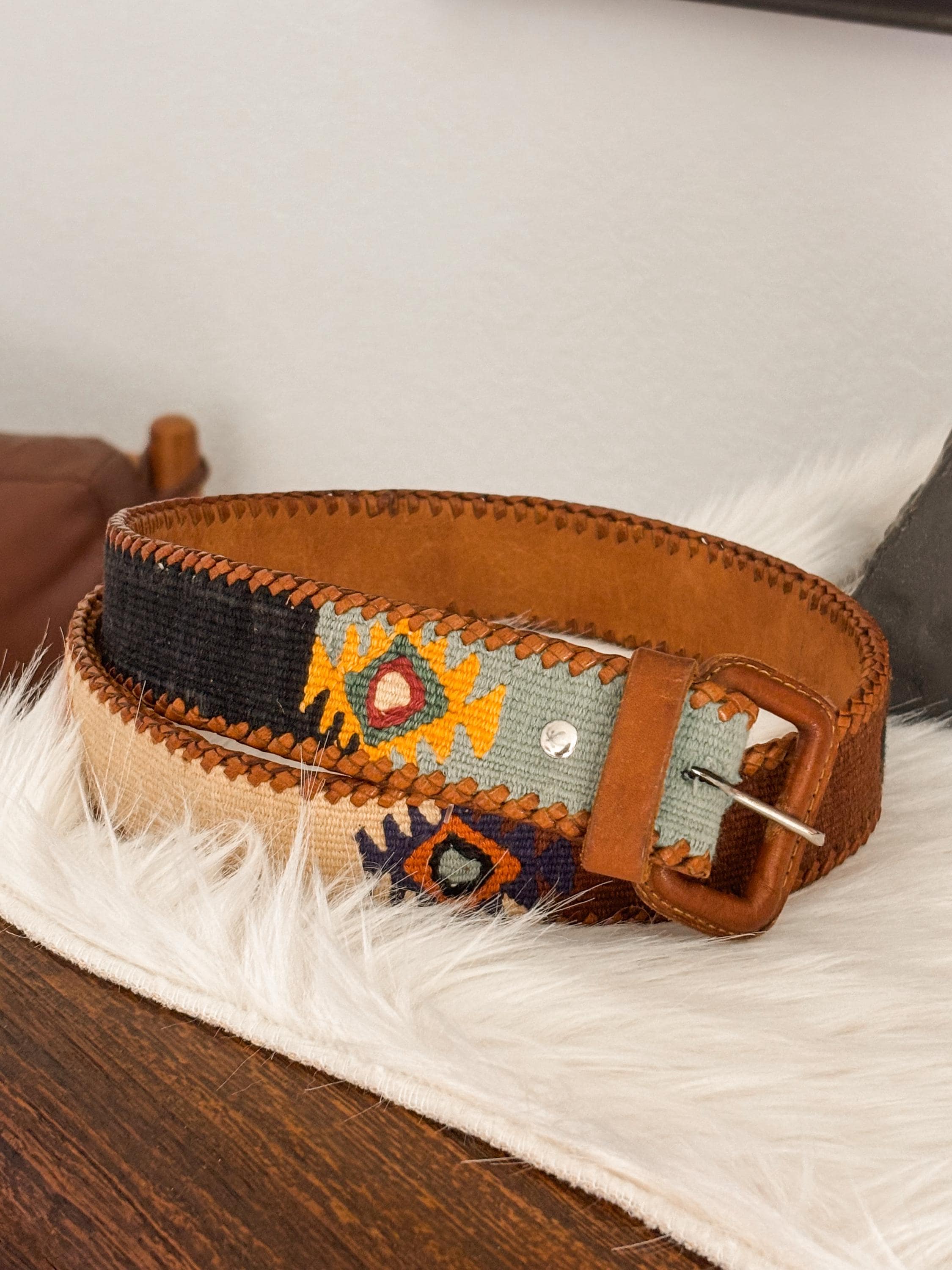 Peruvian Connection Bohemian Red and Brown Woven Belt il_fullxfull.6784312751_92m8.jpg main image 4