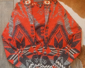 Vintage Ralph Lauren Southwest Sweater,Ralph Lauren Cardigan,Navajo Sweater,Navajo Cardigan,RL,Vintage Cowboy,Western Style,Sweater