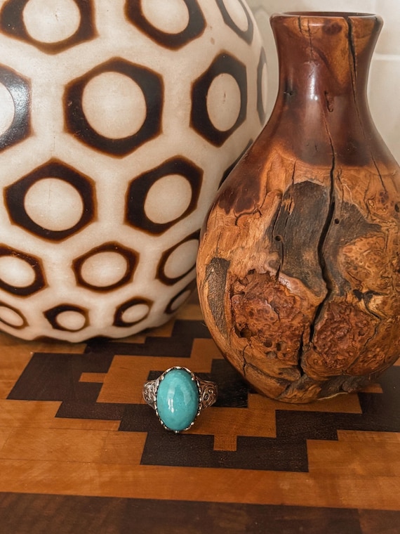 Sterling Silver Turquoise Ring,Cocktail Ring,Sterling Turquoise Jewelry,Southwestern Style,Gift For Her,Sterling Turquoise Jewelry,925