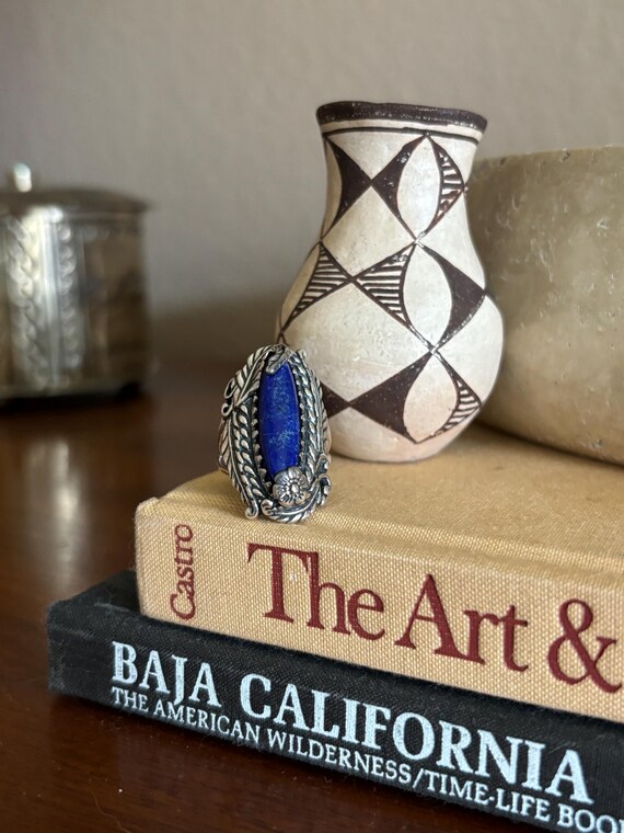 Sterling Silver Lapis Ring,Statement Ring,Southwe… - image 3