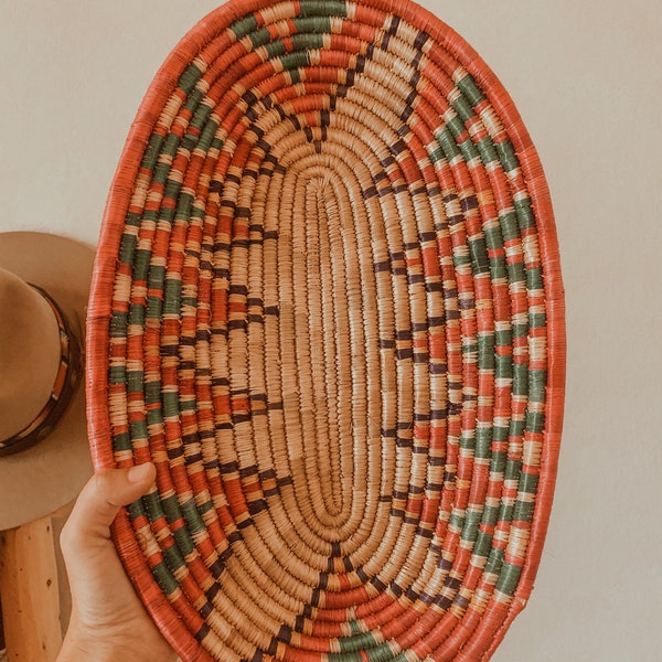 STUNNING Ethnic Woven Basket,Bowl,Southwestern Style,Home,Wall Basket,Basket Tray,Basket South American ,Pakistan,Catch All,Centerpiece