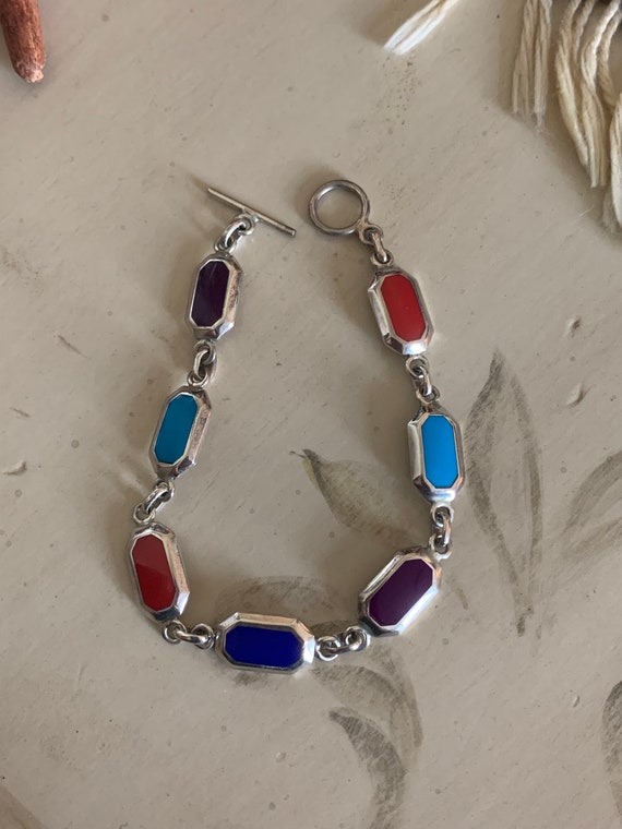 Vintage Silver Chain Link Bracelet,Taxco Style Je… - image 7
