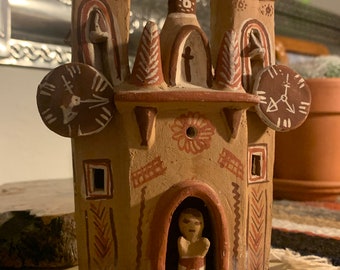Vintage Peruvian Mission Church,clay Church,clay Mission,red Vintage Peruvian Mission Church,clay Church,clay Mission,red