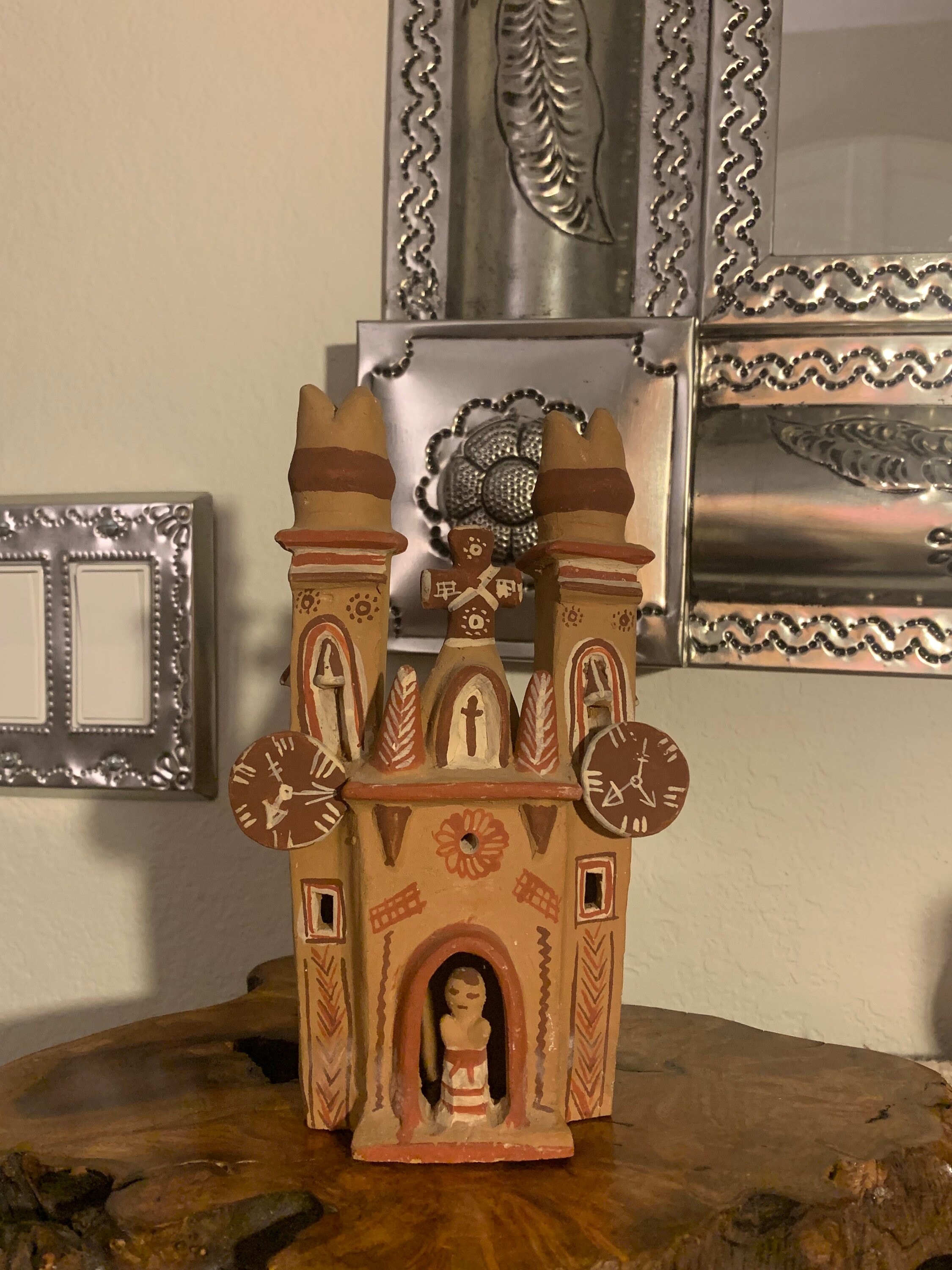 Vintage Peruvian Mission Church,clay Church,clay Mission,red