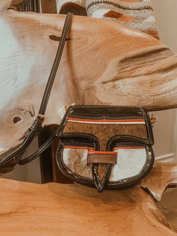 Vintage Cowhide Vinyl Bag,Fanny Pack,Colombian Bag