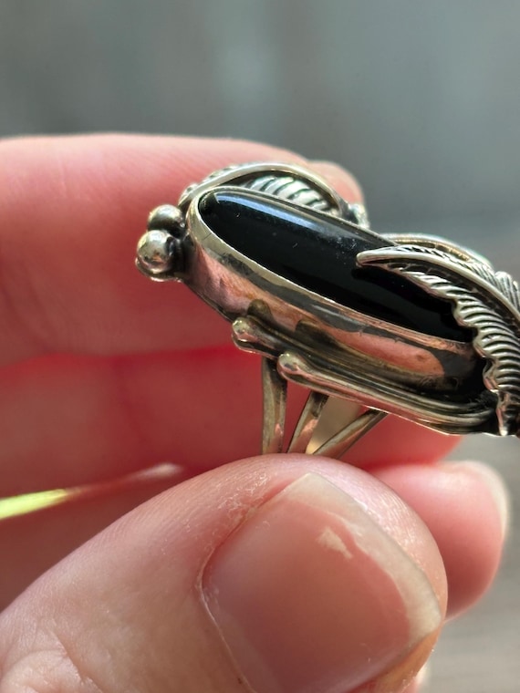 Native American Black Onyx Ring,Statement Ring,Na… - image 8
