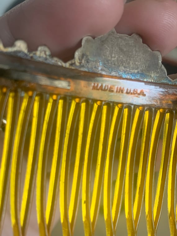 Old Pawn Native American Hair Comb,Turquoise Hair… - image 6