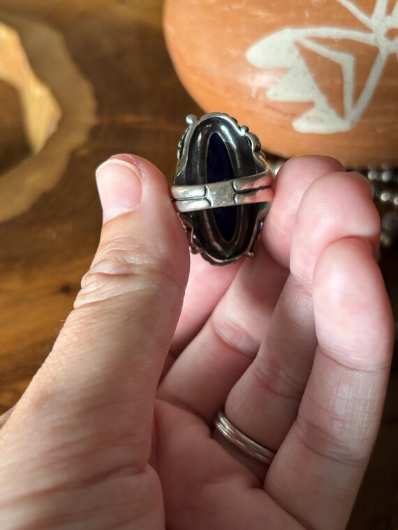 Sterling Silver Lapis Ring,Statement Ring,Southwe… - image 9