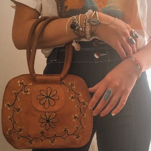 Vintage Brenda Peo Bpéo Turquoise Concho Belt Leather Concho  display picture 2