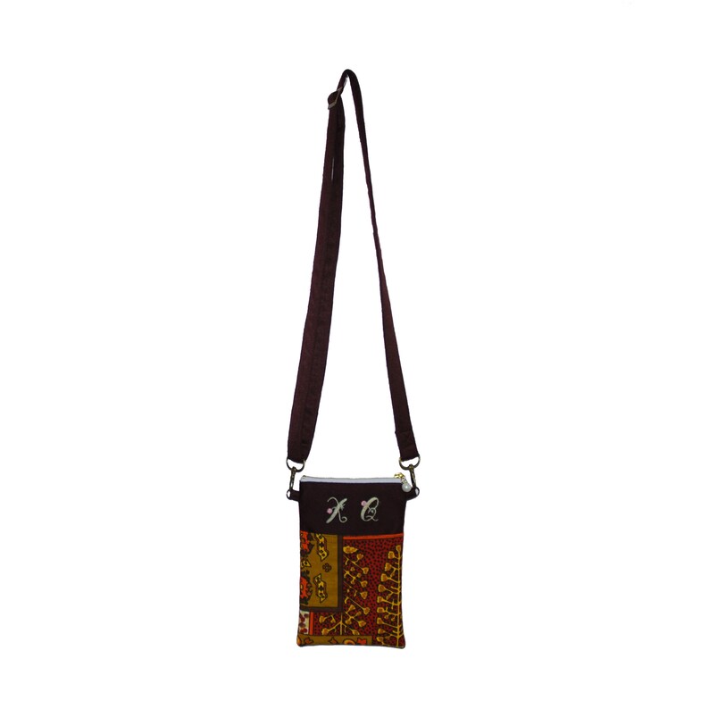 Crossbody Phone Pouch,Fabric Phone Purse,Crossbody Wallet,Crossbody Makeup Bag,Woman Lady Purse,Monogram Phone Bag,Embroidery Art Deco
