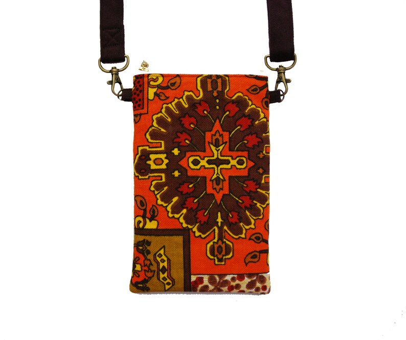Crossbody Phone Pouch,Fabric Phone Purse,Crossbody Wallet,Crossbody Makeup Bag,Woman Lady Purse,Monogram Phone Bag,Embroidery Art Deco