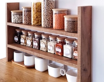 Kitchen Counter Shelf, Countertop Spice Rack, Kitchen Countertop