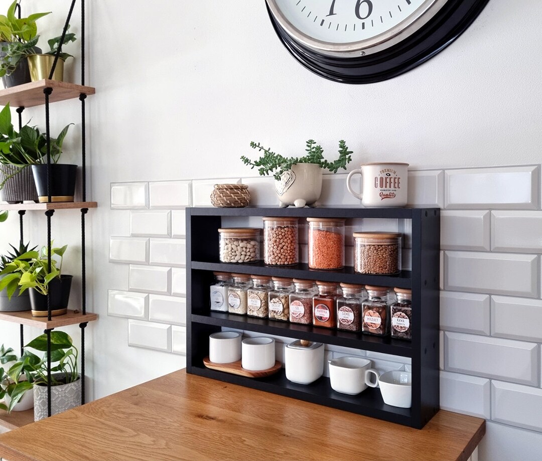 Kitchen Counter Shelf, Countertop Spice Rack, Kitchen Countertop Shelf ...