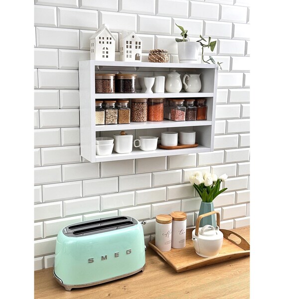 wall mounted spice rack white