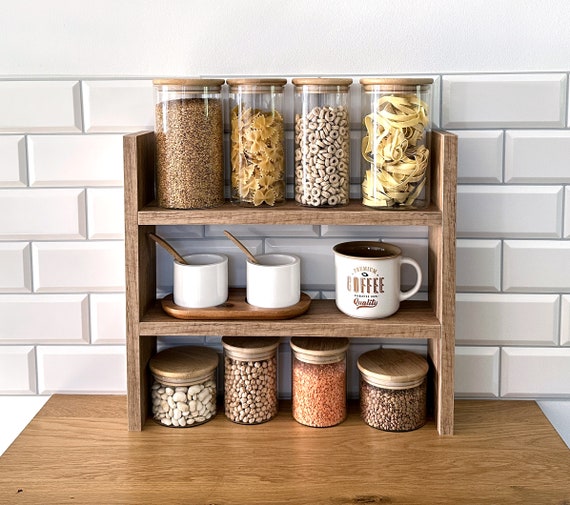 Kitchen Counter Shelf Countertop Spice Rack Kitchen Countertop Shelf Shelf Rack Counter Top Organizer Modern Farmhouse Kitchen Decor Etsy UK