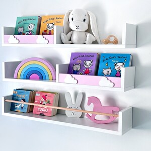 White Floating Shelves Nursery, Scandinavian Shelves for Girls Room ...