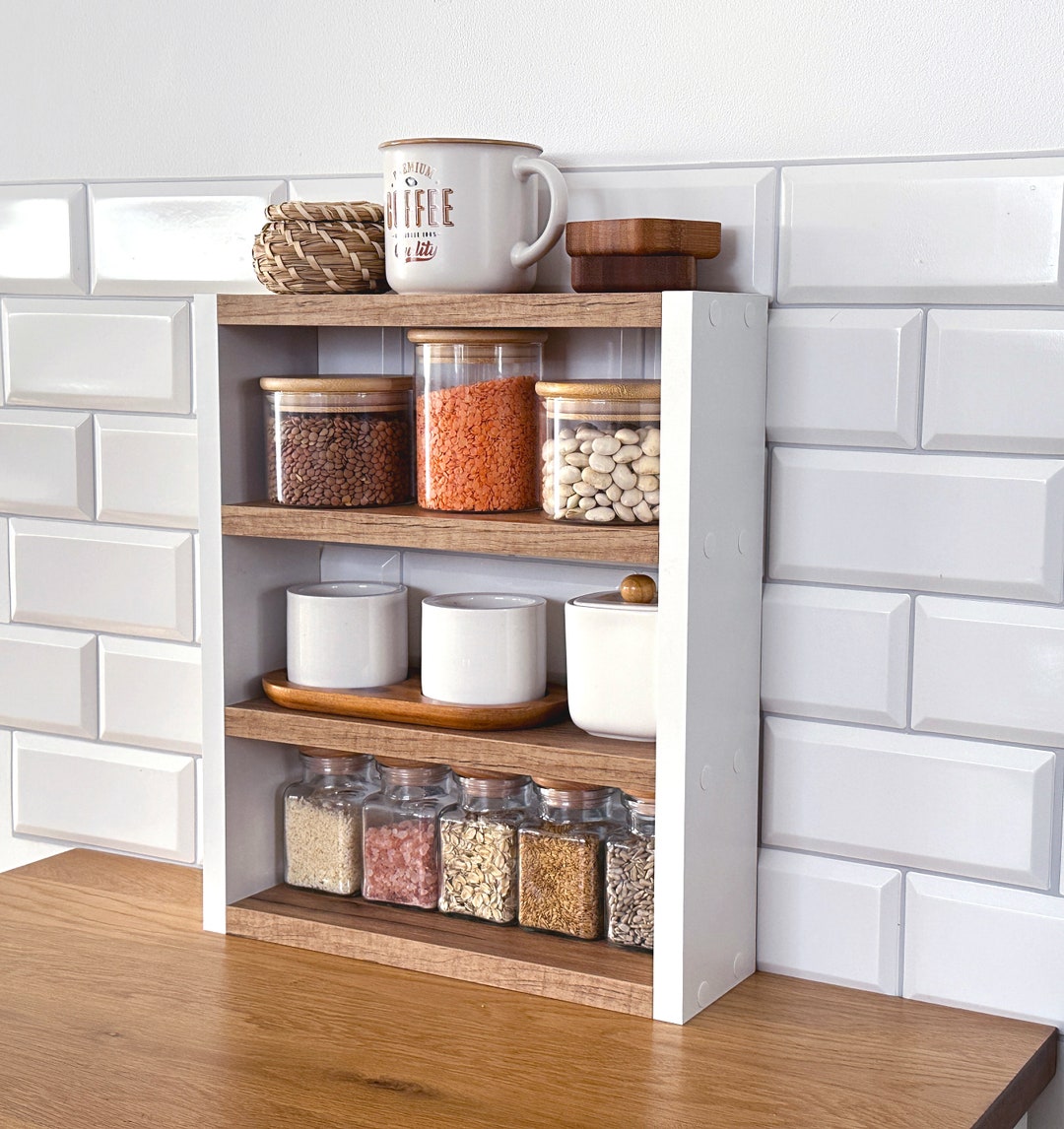 Kitchen Counter Shelf, Countertop Spice Rack, Kitchen Countertop Shelf, Shelf Rack Counter Top