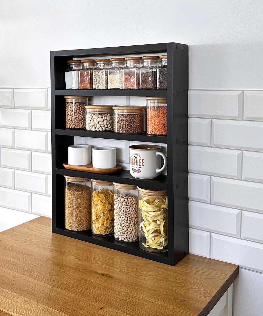 Kitchen Counter Shelf, Countertop Spice Rack, Kitchen Countertop Shelf ...