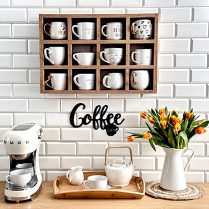 Kaffeetassenregal, Hängetassenregal, Kaffeetassenhalter, Kaffeetassenwandregal, Kaffeewandregal, Kaffeetassen-Display Cubby, Kaffeebar-Dekor Bild 8