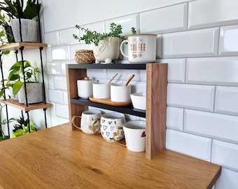 Kitchen Counter Shelf, Countertop Spice Rack, Kitchen Countertop Shelf, Shelf Rack Counter Top Organizer, Modern Farmhouse Kitchen Decor